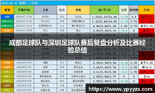 成都足球队与深圳足球队赛后复盘分析及比赛经验总结